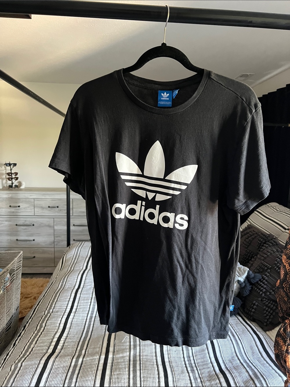 adidas Black Trefoil Logo Short Sleeve Tee